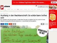 Bild zum Artikel: Aushang am Supermarkt: So schön kann helfen sein