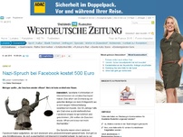 Bild zum Artikel: Nazi-Spruch bei Facebook kostet 500 Euro