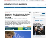 Bild zum Artikel: Dokument des Scheiterns: Merkels peinliches Gestammel zur Euro-Rettung