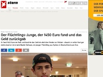 Bild zum Artikel: Der Flüchtlings-Junge, der 1450 Euro fand und das Geld zurückgab