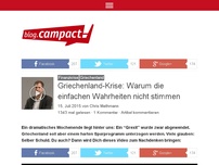 Bild zum Artikel: Griechenland-Krise: Warum die einfachen Wahrheiten nicht stimmen