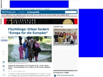 Bild zum Artikel: Flüchtlinge: Orban fordert 'Europa für die Europäer'