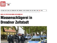 Bild zum Artikel: Polizei mit Großaufgebot - Massenschlägerei in Dresdner Zeltstadt