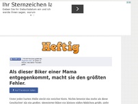 Bild zum Artikel: Als dieser Biker einer Mama entgegenkommt, macht sie den größten Fehler.