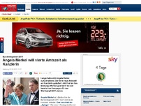 Bild zum Artikel: Sie plant schon die Kampagne - Angela Merkel will vierte Amtszeit als Kanzlerin