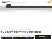 Bild zum Artikel: UEFA-Ranking - FC Bayern überholt Barcelona
