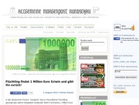Bild zum Artikel: Flüchtling findet 1 Million Euro Schein und gibt ihn zurück!