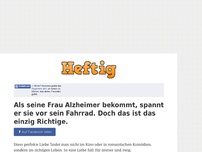 Bild zum Artikel: Als seine Frau Alzheimer bekommt, spannt er sie vor sein Fahrrad. Doch das ist das einzig Richtige.