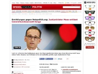 Bild zum Artikel: Ermittlungen gegen Netzpolitik.org: Justizminister Maas entlässt Generalbundesanwalt Range