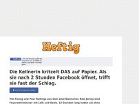 Bild zum Artikel: Die Kellnerin kritzelt DAS auf Papier. Als sie nach 2 Stunden Facebook öffnet, trifft sie fast...