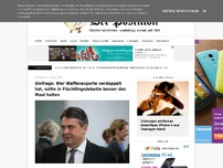 Bild zum Artikel: Umfrage: Typ, der Waffenexporte verdoppelt hat, sollte in Flüchtlingsdebatte besser das Maul halten
