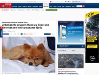 Bild zum Artikel: Gebrochenes Rückgrat, fehlende Zähne - Unbekannte prügeln Hund zu Tode und hinterlassen eine grausame Notiz