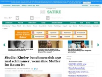 Bild zum Artikel: Studie: Kinder benehmen sich 130 mal schlimmer, wenn ihre Mutter im Raum ist