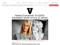 Bild zum Artikel: Helena Zumsande: Ex-DSDS-Kandidatin stirbt mit nur 21 Jahren