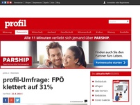 Bild zum Artikel: profil-Umfrage: FPÖ klettert auf 31%