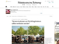Bild zum Artikel: Krawalle in Heidenau: 'Demonstrationen vor Flüchtlingsheimen sollten verboten werden'