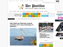 Bild zum Artikel: Alles wieder gut: Österreich versenkt Lastwagen mit 71 toten Flüchtlingen im Mittelmeer