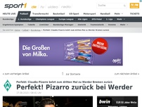 Bild zum Artikel: Perfekt! Pizarro kehrt zu Werder zurück