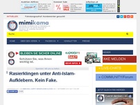 Bild zum Artikel: Rasierklingen unter Anti-Islam-Aufklebern. Kein Fake.