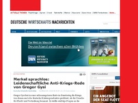Bild zum Artikel: Merkel sprachlos: Leidenschaftliche Anti-Kriegs-Rede von Gregor Gysi