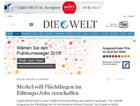 Bild zum Artikel: Projekt in Spandau: Merkel will Flüchtlingen im Eiltempo Jobs verschaffen