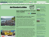 Bild zum Artikel: Demonstration in Budapest - Ungarns Zivilgesellschaft wehrt sich gegen Orbáns Asylpolitik
