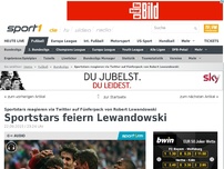 Bild zum Artikel: Sportstars feiern Lewandowski