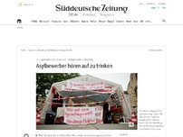 Bild zum Artikel: Hungerstreik in Nürnberg: Asylbewerber hören auf zu trinken