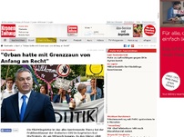 Bild zum Artikel: 'Orban hatte mit Grenzzaun von Anfang an Recht'