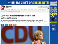 Bild zum Artikel: Im öffentlichen Raum: CDU-Vize Klöckner fordert Verbot von Vollverschleierung