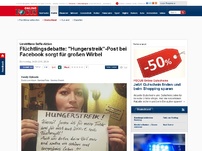 Bild zum Artikel: Gespött nach Selfie-Kampagne - Asylgegnerin blamiert sich mit 'Hungerstreik'-Post bei Facebook