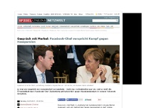 Bild zum Artikel: Gespräch mit Merkel: Facebook-Chef verspricht Kampf gegen Hassparolen