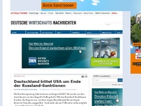 Bild zum Artikel: Deutschland bittet USA um Ende der Russland-Sanktionen