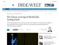 Bild zum Artikel: Flüchtlingskanzlerin: Die Union verweigert Merkel die Gefolgschaft
