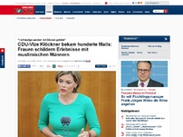 Bild zum Artikel: CDU-Vize Klöckner bekam hunderte Mails - 'Hellhäutige werden mit Blicken getötet': Frauen schildern Erlebnisse mit muslimischen Männern