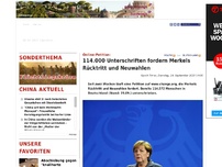 Bild zum Artikel: Petition: 114.000 fordern Merkels Rücktritt und Neuwahlen