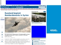 Bild zum Artikel: Russland beginnt Bombardements in Syrien