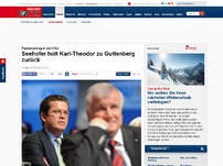 Bild zum Artikel: Paukenschlag in der CSU - Horst Seehofer holt Karl-Theodor zu Guttenberg zurück