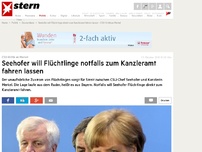 Bild zum Artikel: CSU-Kritik an Merkel: Seehofer will Flüchtlinge notfalls zum Kanzleramt fahren lassen