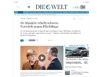 Bild zum Artikel: Eigenmächtigkeit: De Maizière erhebt schwere Vorwürfe gegen Flüchtlinge