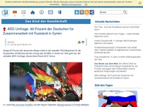 Bild zum Artikel: ARD Umfrage: 80 Prozent der Deutschen für Zusammenarbeit mit Russland in Syrien