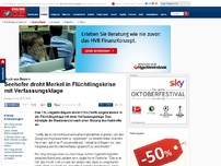 Bild zum Artikel: Druck aus Bayern - Seehofer droht Merkel in Flüchtlingskrise mit Verfassungsklage