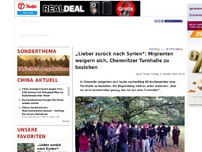 Bild zum Artikel: „Lieber zurück nach Syrien“: Migranten weigern sich, Chemnitzer Turnhalle zu beziehen