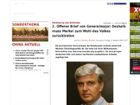 Bild zum Artikel: 2. Offener Brief von Generalmajor: Deshalb muss Merkel zum Wohl des Volkes zurücktreten