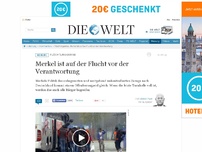 Bild zum Artikel: Flüchtlingskrise: Merkel ist auf der Flucht vor der Verantwortung
