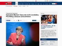 Bild zum Artikel: 'Großen Respekt für die, die das tun' - Bundeskanzlerin Merkel gibt zu: Kann mir nicht vorstellen, Flüchtling zuhause aufzunehmen