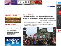 Bild zum Artikel: Politiker panisch vor 'Pegida-Geburtstag'? So warnt Heiko Maas Bürger vor Teilnahme!