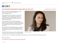 Bild zum Artikel: SPD-Generalsekretärin Fahimi gibt ihr Amt auf!