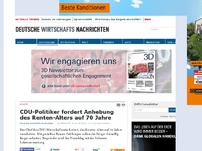 Bild zum Artikel: CDU-Politiker fordert Anhebung des Renten-Alters auf 70 Jahre