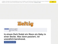 Bild zum Artikel: In einem Park findet ein Mann ein Baby in einer Decke. Was dann passiert, ist unendlich berührend.